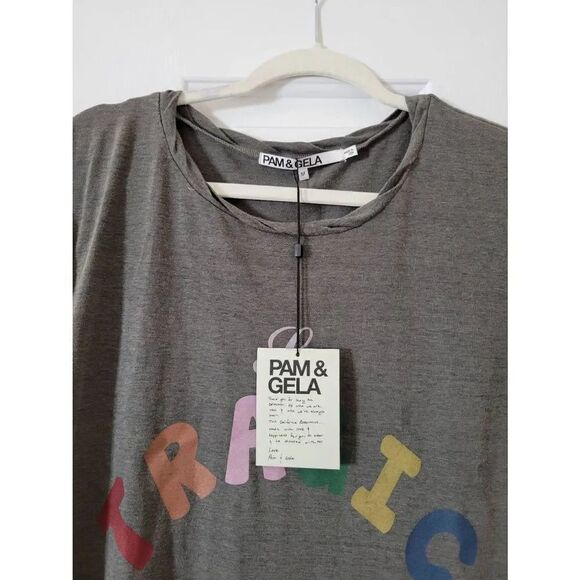 Pam & Gela So Tragic Frankie Tee - Charcoal M, NWT - Picture 3 of 7
